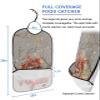 Adult Bibs for Elderly Women - Grey Truck Christmas Waterproof Dining Clothing Protectors with Crumb Catcher for Eating/Feeding, Xmas Balls Poinsettia Botanical Rustic Terry Cloth Bib Machine Washable view 2
