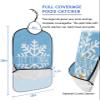 Kewadony Adult Bibs for Elderly Women - Blue Snowflake Christmas Waterproof Dining Clothing Protectors with Crumb Catcher for Eating/Feeding, Hello Winter Snowflake Terry Cloth Bib Machine Washable view 2