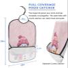 Kewadony Adult Bibs for Elderly Women - Pink Snowman Christmas Waterproof Dining Clothing Protectors with Crumb Catcher for Eating/Feeding, Xmas Winter Snowflake Terry Cloth Bib Machine Washable view 2