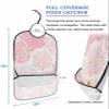 Kewadony Adult Bibs for Elderly Women - Pink Coral Waterproof Dining Clothing Protectors with Crumb Catcher for Eating/Feeding, Coastal Seaside Nautical Starfish Terry Cloth Bib Machine Washable view 2