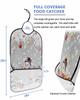 Adult Bibs for Elderly Women - Grey Snowman Christmas Waterproof Dining Clothing Protectors with Crumb Catcher for Eating/Feeding, Xmas Tree Balls Winter Snowflake Terry Cloth Bib Machine Washable view 2