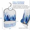 Adult Bibs for Elderly Women - Blue Christmas Tree Waterproof Dining Clothing Protectors with Crumb Catcher for Eating/Feeding, Xmas Tree Forest Grey Winter Snowflake Terry Cloth Bib Machine Washable view 2