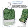 Adult Bibs for Elderly Women - Christmas Waterproof Dining Clothing Protectors with Crumb Catcher for Eating/Feeding, Xmas Green Geometric Modern Abstract Art Terry Cloth Bib Machine Washable view 2