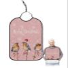 Kewadony Adult Bibs for Elderly Women - Pink Birds Christmas Waterproof Dining Clothing Protectors with Crumb Catcher for Eating/Feeding, Xmas Winter Snowflake Terry Cloth Bib Machine Washable view 1