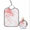 Adult Bibs for Elderly Women - Pink Botanical Waterproof Dining Clothing Protectors with Crumb Catcher for Eating/Feeding, Watercolor Pink Spring Floral Abstract Art Terry Cloth Bib Machine Washable view 1