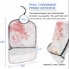 Adult Bibs for Elderly Women - Pink Botanical Waterproof Dining Clothing Protectors with Crumb Catcher for Eating/Feeding, Watercolor Pink Spring Floral Abstract Art Terry Cloth Bib Machine Washable view 2