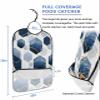 Adult Bibs for Elderly Women - Blue Geometric Waterproof Dining Clothing Protectors with Crumb Catcher for Eating/Feeding, Yellow Modern Abstract Art Aesthetics Terry Cloth Bib Machine Washable view 2