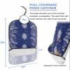 Adult Bibs for Elderly Women - Christmas Snowflake Waterproof Dining Clothing Protectors with Crumb Catcher for Eating/Feeding, Navy Blue Winter Snowflake Botanical Terry Cloth Bib Machine Washable view 2