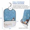 Adult Bibs for Elderly Women - Blue Snowman Christmas Waterproof Dining Clothing Protectors with Crumb Catcher for Eating/Feeding, Winter Xmas Tree Truck Snowflake Terry Cloth Bib Machine Washable view 2
