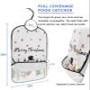 Adult Bibs for Elderly Women - Merry Christmas Waterproof Dining Clothing Protectors with Crumb Catcher for Eating/Feeding, Winter Snowman Xmas Tree Snowflake Terry Cloth Bib Machine Washable view 2