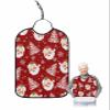 Adult Bibs for Elderly Women - Red Santa Christmas Waterproof Dining Clothing Protectors with Crumb Catcher for Eating/Feeding, Red Xmas Tree Winter Snowflake Terry Cloth Bib Machine Washable view 1