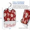 Adult Bibs for Elderly Women - Red Santa Christmas Waterproof Dining Clothing Protectors with Crumb Catcher for Eating/Feeding, Red Xmas Tree Winter Snowflake Terry Cloth Bib Machine Washable view 2