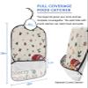 Adult Bibs for Elderly Women - Christmas Waterproof Dining Clothing Protectors with Crumb Catcher for Eating/Feeding, Xmas Gnomes Winter Snowflake Berry Botanical Rustic Terry Cloth Bib Washable view 2