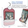 Adult Bibs for Elderly Women - Christmas Waterproof Dining Clothing Protectors with Crumb Catcher for Eating/Feeding, Xmas Snowman Winter Snowflake Tree Pink Plaid Terry Cloth Bib Machine Washable view 2