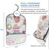 Adult Bibs for Elderly Women - Red Truck Christmas Waterproof Dining Clothing Protectors with Crumb Catcher for Eating/Feeding, Xmas Tree Botanical Wreath Retro Terry Cloth Bib Machine Washable view 2