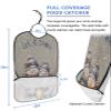 Adult Bibs for Elderly Women - Christmas Snowman Waterproof Dining Clothing Protectors with Crumb Catcher for Eating/Feeding, Winter Snowflake Grey Rustic Burlap Terry Cloth Bib Machine Washable view 2