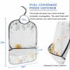 Adult Bibs for Elderly Women - Yellow Floral Waterproof Dining Clothing Protectors with Crumb Catcher for Eating/Feeding, Pastoral Eucalyptus Leaves Botanical Summer Bee Terry Cloth Bib Washable view 2