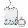Adult Bibs for Elderly Women - Teal Tulip Waterproof Dining Clothing Protectors with Crumb Catcher for Eating/Feeding, Pastoral Eucalyptus Leaves Botanical Summer Butterfly Terry Cloth Bib Washable view 1