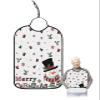 Adult Bibs for Elderly Women - Christmas Waterproof Dining Clothing Protectors with Crumb Catcher for Eating/Feeding, White Snowman Xmas Winter Snowflake Berry Terry Cloth Bib Machine Washable view 1