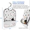 Adult Bibs for Elderly Women - Christmas Waterproof Dining Clothing Protectors with Crumb Catcher for Eating/Feeding, White Snowman Xmas Winter Snowflake Berry Terry Cloth Bib Machine Washable view 2