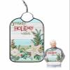 Adult Bibs for Elderly Women - Coastal Christmas Waterproof Dining Clothing Protectors with Crumb Catcher for Eating/Feeding, Seaside Holiday Wishes Xmas Beach Starfish Terry Cloth Bib Washable view 1