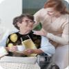 Kewadony Adult Bibs for Elderly Women - Happy New Year Waterproof Dining Clothing Protectors with Crumb Catcher for Eating/Feeding, Yellow Champagne Balloon Ribbon Terry Cloth Bib Machine Washable view 3