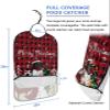 Adult Bibs for Elderly Women - Christmas Waterproof Dining Clothing Protectors with Crumb Catcher for Eating/Feeding, Winter Snowflake Snowman Xmas Tree Red Black Plaid Terry Cloth Bib Washable view 2
