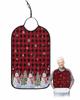 Adult Bibs for Elderly Women - Christmas Waterproof Dining Clothing Protectors with Crumb Catcher for Eating/Feeding, Red Black Plaid Snowman Xmas Tree Winter Snowflake Terry Cloth Bib Washable view 1