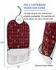 Adult Bibs for Elderly Women - Christmas Waterproof Dining Clothing Protectors with Crumb Catcher for Eating/Feeding, Red Black Plaid Snowman Xmas Tree Winter Snowflake Terry Cloth Bib Washable view 2