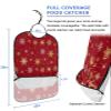 Adult Bibs for Elderly Women - Red Christmas Snowflake Waterproof Dining Clothing Protectors with Crumb Catcher for Eating/Feeding, Yellow White Xmas Winter Snowflake Terry Cloth Bib Machine Washable view 2