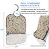Adult Bibs for Elderly Women - Christmas Waterproof Dining Clothing Protectors with Crumb Catcher for Eating/Feeding, Colorful Lights Xmas Tree Snowman Snowflake Rustic Terry Cloth Bib Washable view 2