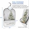 Kewadony Adult Bibs for Elderly Women - Christmas Tree Waterproof Dining Clothing Protectors with Crumb Catcher for Eating/Feeding, Xmas Winter Snowflake Forest Terry Cloth Bib Machine Washable view 2