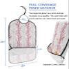 Kewadony Adult Bibs for Elderly Women - Red Grey Branch Waterproof Dining Clothing Protectors with Crumb Catcher for Eating/Feeding, Spring Summer Pastoral Botanical Terry Cloth Bib Machine Washable view 2