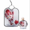 Adult Bibs for Elderly Women - Red Snowman Christmas Waterproof Dining Clothing Protectors with Crumb Catcher for Eating/Feeding, Gray Xmas Tree Winter Snowflake Terry Cloth Bib Machine Washable view 1