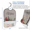 Adult Bibs for Elderly Women - Grey Christmas Tree Waterproof Dining Clothing Protectors with Crumb Catcher for Eating/Feeding, Red Green Beige Xmas Tree Snowflake Terry Cloth Bib Machine Washable view 2