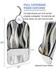 Adult Bibs for Elderly Women - Teal Black Grey Waterproof Dining Clothing Protectors with Crumb Catcher for Eating/Feeding, Modern Moire Geometric Abstract Art Terry Cloth Bib Machine Washable view 2