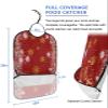 Adult Bibs for Elderly Women - Red Christmas Balls Waterproof Dining Clothing Protectors with Crumb Catcher for Eating/Feeding, Xmas Poinsettia Yellow Snowflake Terry Cloth Bib Machine Washable view 2