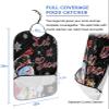 Adult Bibs for Elderly Women - Black Snowman Christmas Waterproof Dining Clothing Protectors with Crumb Catcher for Eating/Feeding, Xmas Birds Winter Snowflake Terry Cloth Bib Machine Washable view 2