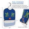 Adult Bibs for Elderly Women - Blue Christmas Waterproof Dining Clothing Protectors with Crumb Catcher for Eating/Feeding, Xmas Pine Needles Red Christmas Balls Terry Cloth Bib Machine Washable view 2