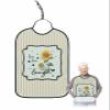 Adult Bibs for Elderly Women - Sunflower Waterproof Dining Clothing Protectors with Crumb Catcher for Eating/Feeding, Summer Bee Flower Botanical Green Yellow Plaid Terry Cloth Bib Machine Washable view 1