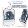 Adult Bibs for Elderly Women - Christmas Waterproof Dining Clothing Protectors with Crumb Catcher for Eating/Feeding, Navy Blue Wolf Forest Xmas Winter Snowflake Terry Cloth Bib Machine Washable view 2