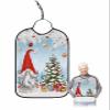 Adult Bibs for Elderly Women - Blue Christmas Gnomes Waterproof Dining Clothing Protectors with Crumb Catcher for Eating/Feeding, Xmas Tree Balls Winter Snowflake Terry Cloth Bib Machine Washable view 1
