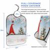 Adult Bibs for Elderly Women - Blue Christmas Gnomes Waterproof Dining Clothing Protectors with Crumb Catcher for Eating/Feeding, Xmas Tree Balls Winter Snowflake Terry Cloth Bib Machine Washable view 2