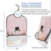 Adult Bibs for Elderly Women - Pink Christmas Snowman Waterproof Dining Clothing Protectors with Crumb Catcher for Eating/Feeding, Pink Yellow Xmas Tree Snowflake Terry Cloth Bib Machine Washable view 2