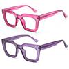 AQWANO Stylish Oversized Reading Glasses for Women Fashion Designer Readers Blue Light Square Computer Glases, 2 PACK 0.0 view 1