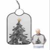 Adult Bibs for Elderly Women - Black Grey Christmas Tree Waterproof Dining Clothing Protectors with Crumb Catcher for Eating/Feeding, Xmas Elk Winter Snowflake Birds Terry Cloth Bib Machine Washable view 1