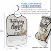 Adult Bibs for Elderly Women - Fall Thanksgiving Waterproof Dining Clothing Protectors with Crumb Catcher for Eating/Feeding, Watercolor Blue Truck Pumpkins Rustic Terry Cloth Bib Machine Washable view 2