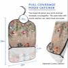 Adult Bibs for Elderly Women - Christmas Snowman Waterproof Dining Clothing Protectors with Crumb Catcher for Eating/Feeding, Xmas Balls Gifts Poinsettia Botanical Retro Terry Cloth Bib Washable view 2