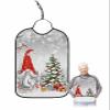 Adult Bibs for Elderly Women - Gray Gnomes Christmas Waterproof Dining Clothing Protectors with Crumb Catcher for Eating/Feeding, Xmas Tree Birds Winter Snowflake Terry Cloth Bib Machine Washable view 1