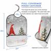 Adult Bibs for Elderly Women - Gray Gnomes Christmas Waterproof Dining Clothing Protectors with Crumb Catcher for Eating/Feeding, Xmas Tree Birds Winter Snowflake Terry Cloth Bib Machine Washable view 2